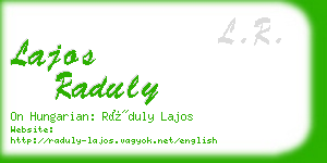 lajos raduly business card